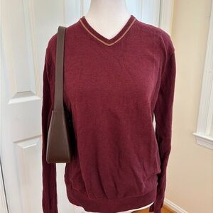 Jos. A. Bank Burgundy V-Neck Sweater